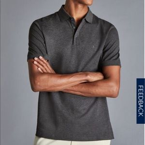 Charles Tyrwhitt Pique Polo in Dark Grey Marl Size Large NWT